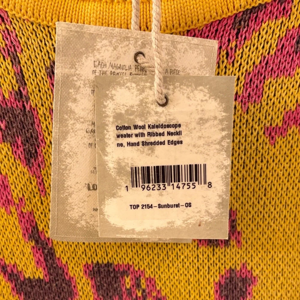 Magnolia Pearl NWT Cotton Wool Kaleidoscope sweater in Sunburst Top 2154 - Picture 2 of 10